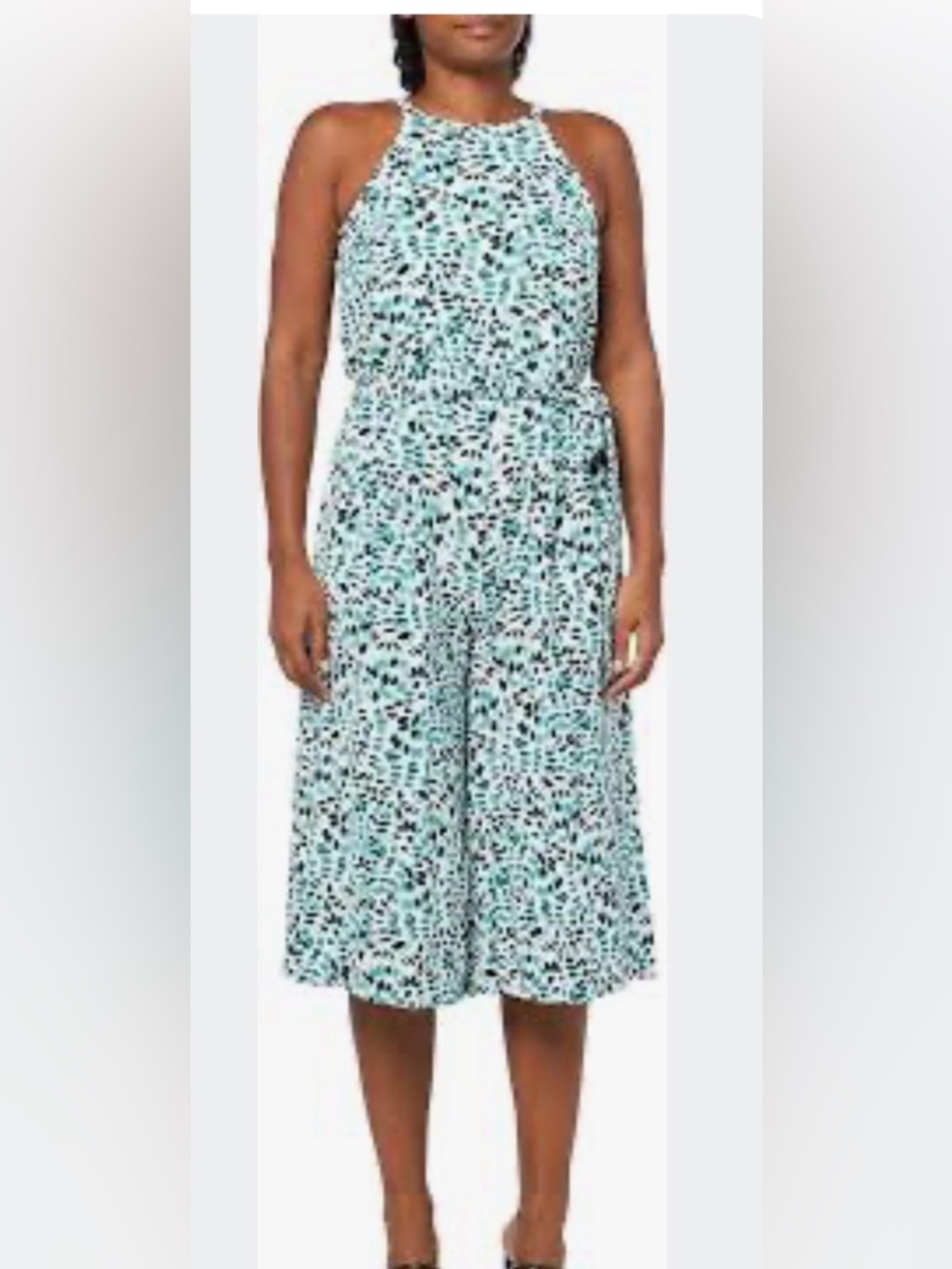 Vince Camuto Mint Floral Wide-Leg Jumpsuit